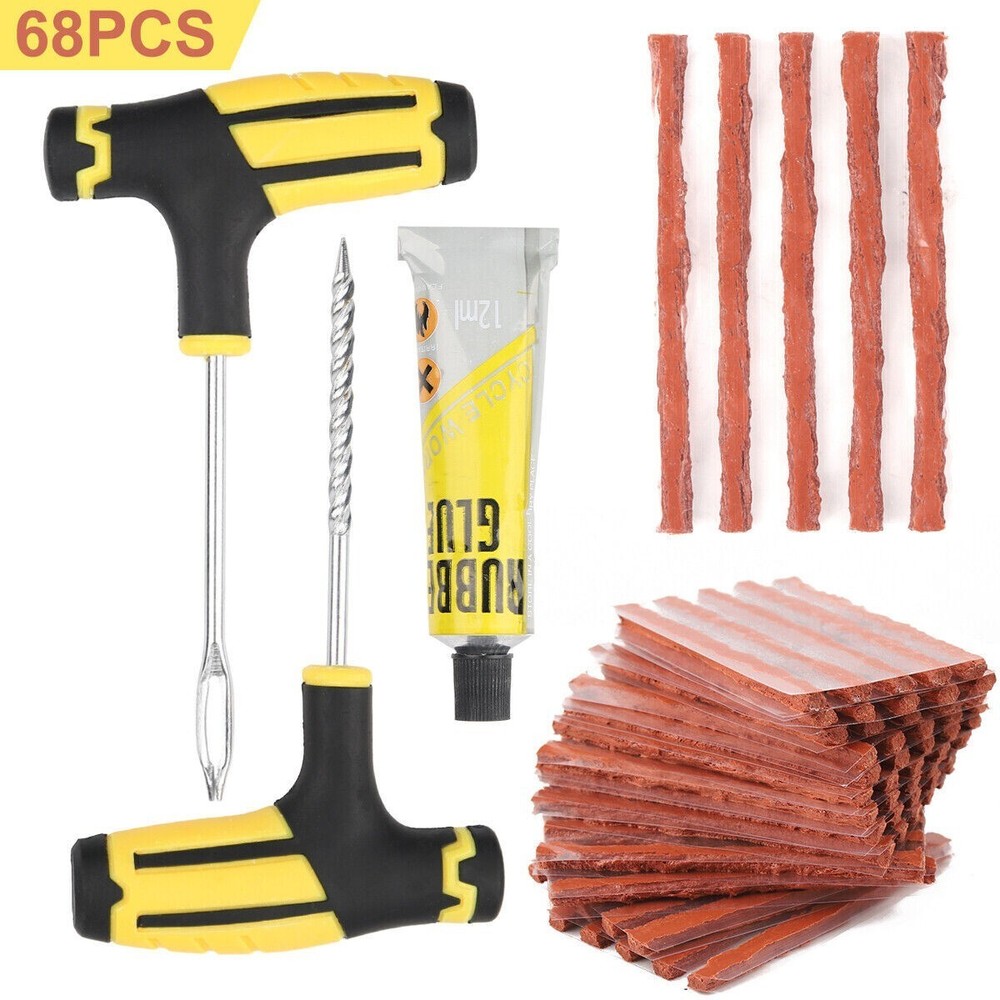 68pcs Car Tire Repair Kit Rubber DIY Tire Plug Patch Tool Motorcycle