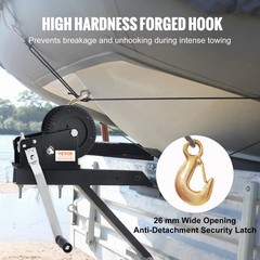 Hand Winch, 3500 lbs Pulling Capacity, Boat Trailer Winch Heavy Duty Rope Crank