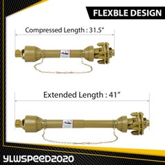 PTO Shaft PTO Drive Shaft 1-3/8″x6 Spline w/ Slip Clutch T4 31.5-41″ Yellow New