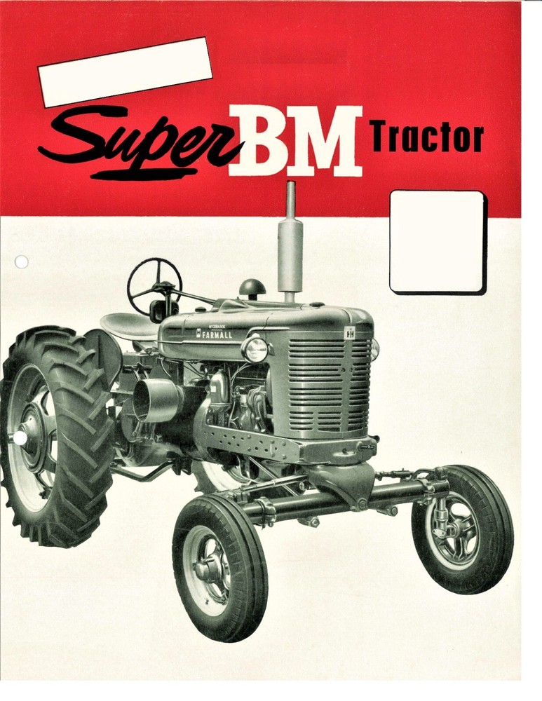 New IH McCormick Farmall Super BM Gas Tractor British SBM English Pamphlet Flyer
