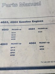 CAT Caterpillar 4G63 4G64 GAS ENGINE PARTS MANUAL BOOK CATALOG FORKLIFT GC GP