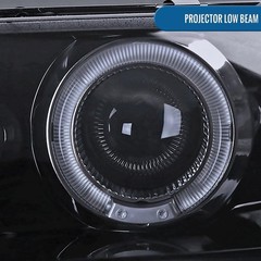 1993-1997 Toyota Corolla LED Dual Rims Projector Headlights Black Smoke Pair