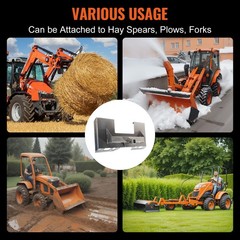 Uimoso 1/4″ Skid Steer Mount Plate with 2.28″ Receiver Hitch