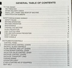 Case 360 Trencher Manual Parts Catalog Operators Owners Set Book Backhoe Attach