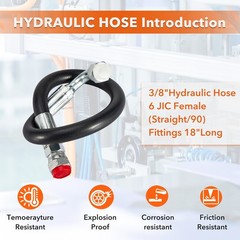 3/8″ Hydraulic Hose Assembly L:18″ Universal For Case John Deere