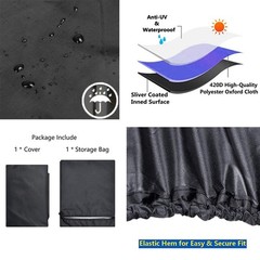 Riding Lawn Mower Cover, Waterproof Tractor Cover Fits Decks up to 54″,Heavy …