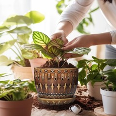 G EPGardening 5.5 Inch Plant Pot – Ceramic Planter for Indoor Outdoor Plants, Bo