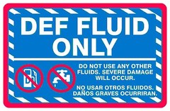 10 Pack DEF Fluid Only Decal Bilingual English & Spanish 4×6