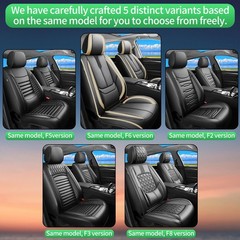 Toyota FJ Cruiser Seat Covers 2007-2014 Waterproof Leather Full Set Black Beige