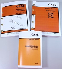 Case 1700 1737 1740 Uni Loader Skid Steer Service Parts Operators Manual Catalog