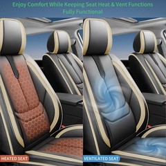 Toyota FJ Cruiser Seat Covers 2007-2014 Waterproof Leather Full Set Black Beige