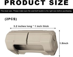 2 PCS Ca Seat Belt Buckle Covers, Anti-Scratch Silicone Auto Sea Color: Beige