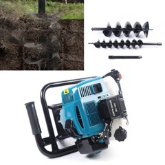 52cc Gas Powered Earth Auger Power Engine Post Hole Digger and Drill Bit Ground