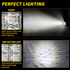 2X 3.6″ Flash LED WORK LIGHT fit CAT Skid Steer 289D3 277D 289D 226D 249D 297D2