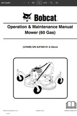 BOBCAT 72″ 90″ MM66 MM54 MOWER SERVICE REPAIR MANUAL 6902088 6986907 6904729