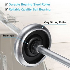 2pcs 2.76″ Zinc-Plated Steel Garage Door Rollers 7″ Long Stem Silver