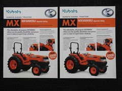 (2) 2006 GENUINE KUBOTA MX5000SU TRACTOR “SPECIFICATIONS” SALES BROCHURES