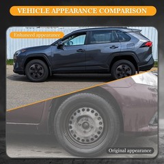 17 Inch Black Matte Hubcaps for Toyota RAV4 2019-2025 Snap-on Wheel Covers 4Pcs