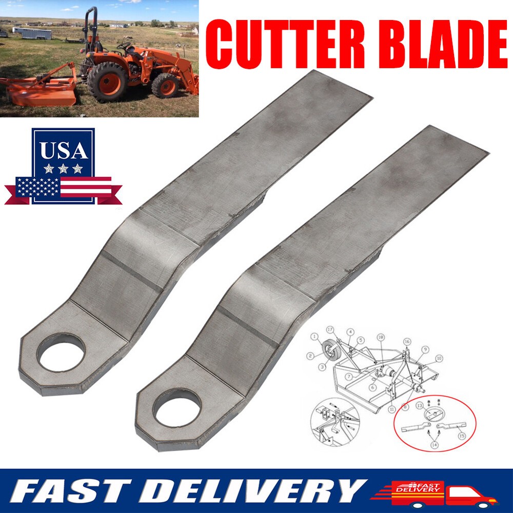 2 x Mild Steel Brush Hog Cutter Blade 10mm For Mower King Skidsteer Skid Loader