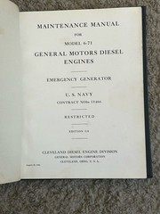 1944 General Motors Diesel Engines Navy Model 6-71 Generator Maintenace Manual
