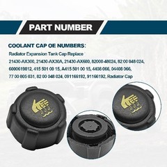 Replacement Radiator Coolant Reservoir Tank Cap, Compatible with Part Numbers 21
