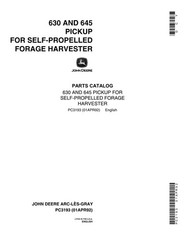 JOHN DEERE 645 630 PICKUP 3 M 9.8 FOOT HARVESTER PARTS CATALOG MANUAL