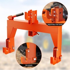CAT 1 3 Point Quick Hitch With 2″ Receiver For Tractor 5-Level Adjustable Bolt