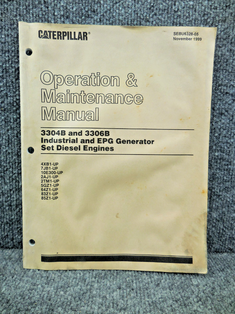 Caterpillar 3304B 3306B Industrial & EPG Generator Operation Maintenance Manual