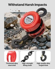 Hand Chain Hoist,1 Ton 2200 lbs Capacity,Manual Chain Block w/Upgrade G70 Galvan