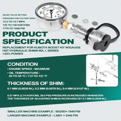 For Kubota BX B LX MX L Series Pressure Boost Kit HST Hydraulic Shims +25% Power