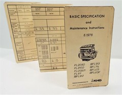 1978 Deutz KHD Diesel Engine Basic Specification And Maintenance Instructions