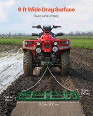 VEVOR Drag Harrow 6 ft Heavy Duty Tow Behind Drag Harrow Driveway Grader Rake