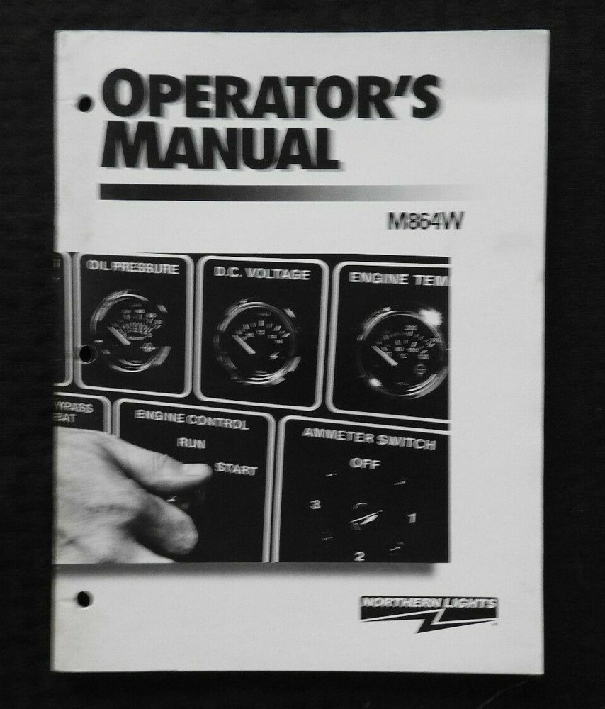 NORTHERN LIGHTS M864W DIESEL GENERATOR SET LUGGER OPERATORS MANUAL GREAT SHAPE