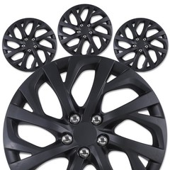 16 Black Matte Snap On Wheel Covers Set of 4 Hubcaps Toyota Corolla 2009-2026