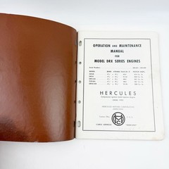 Hercules DRX Series Operation & Maintenance Manual Diesel Engine OEM Book 1957