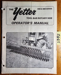 Yetter 3400 3500 Series Tool Bar Rotary Hoe Owner’s Operator’s Manual