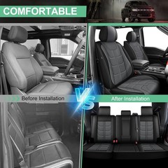 Synthetic Leather 5-Seat Covers Set For Ford F150/F250/F350/F450 from 2017-2026