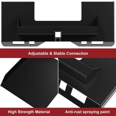 1/4″ Universal Skid Steer Mount Plate W/2″ Cutout Trailer Hitch Receiver 3000LBS