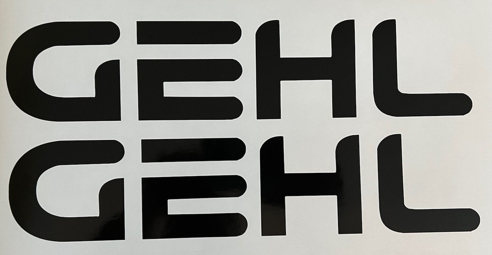 GEHL Equipment – 12” Inch Sticker Decal Logo – Set Of 2 Black Machine Diesel 4×4