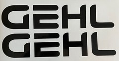 GEHL Equipment – 36” Inch Sticker Decal Logo – Set Of 2 Black Machine Diesel 4×4