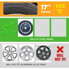 17 Inch Black Matte Hubcaps for Toyota RAV4 2019-2025 Snap-on Wheel Covers 4Pcs