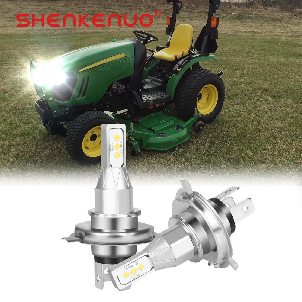 2 Super Bright LED light bulbs for Deere 2025R 2026R 2520 2720 3032E Headlights