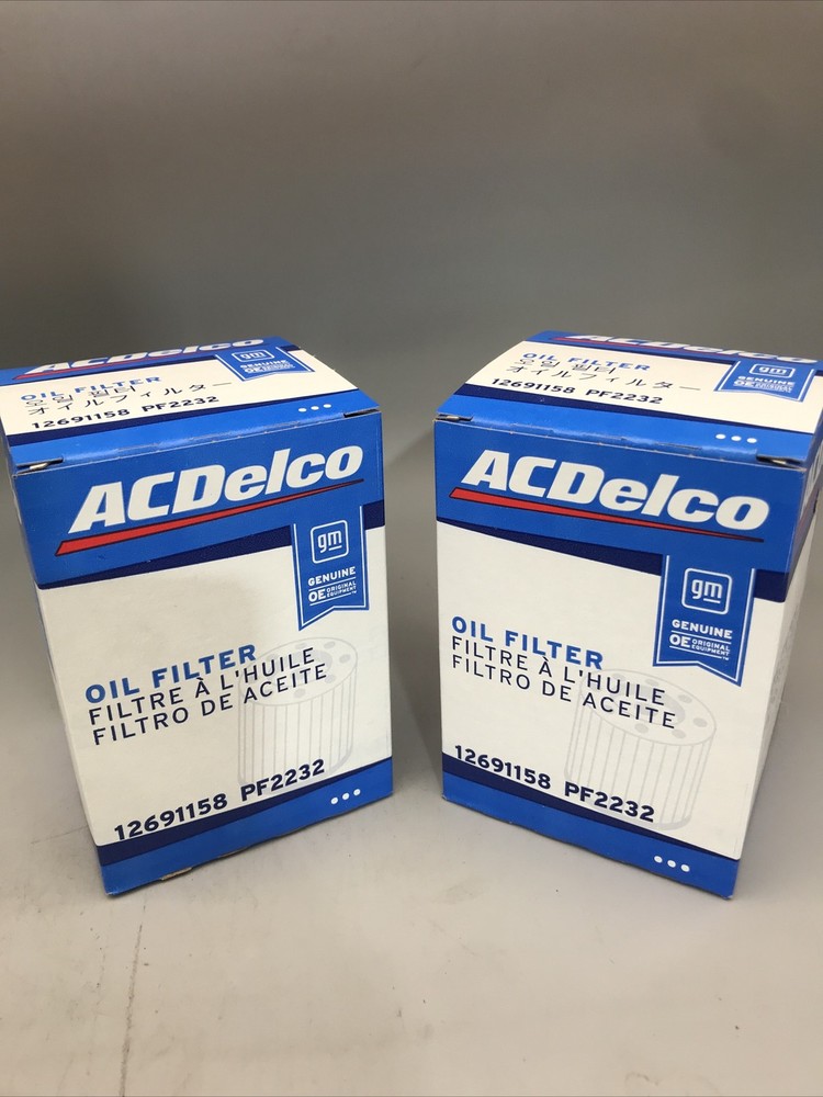 2 Pack OEM ACDelco GM Original Equipment PF2232 12691158 Engine Oil Filter New