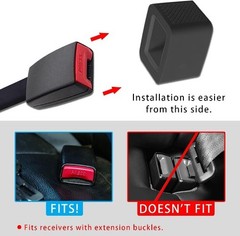 2 Pack Seat Belt Buckle Holder, Silicone Auto Rear Seatbelt Buckle BoosterBlack