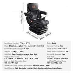 NEW SUSPENSION SEAT WITH ARMREST FITS EXCAVATOR FORKLIFT DOZER LOADER TRACTOR