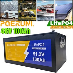 48V 100Ah LiFePO4 Lithium Battery 15000+ Deep Cycles Built-in BMS For Golf Carts
