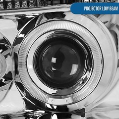 2004-2015 Nissan Armada Titan LED Dual Halo Projector Headlights Pair Chrome
