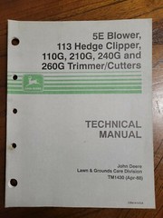 JD 5E Blower,113 Hedge Clipper,110G,210G,240G,260G Trimmer/Cutter TM1430 manuel