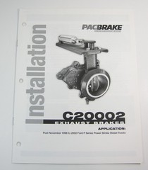Pacbrake C20002 Engine Exhaust Brake 1988-2002 Ford F Series Installation Manual