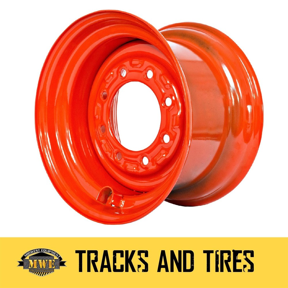 9.75X16.5 Rim/Wheel for 12-16.5 Tire – Bobcat Orange Color 6 3/4″ Offset